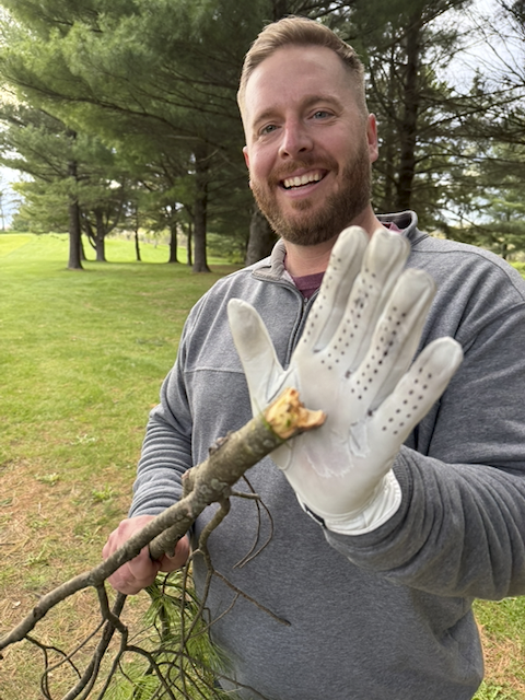 Bryan with his trophy tree branch